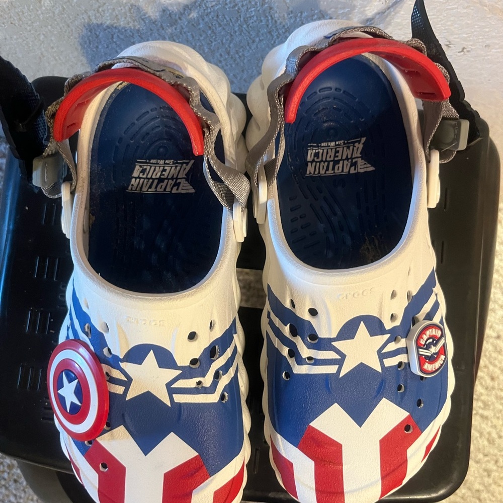 CROCS  Superhero Sandals - Red, White, Blue